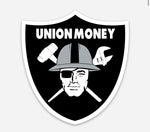 Raider union money sticker