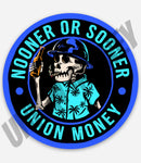 Nooner or Sooner - circle sticker