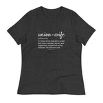 Union Wife Definition Women's Relaxed T-Shirt- White lettering
