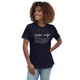 Union Wife Definition Women's Relaxed T-Shirt- White lettering