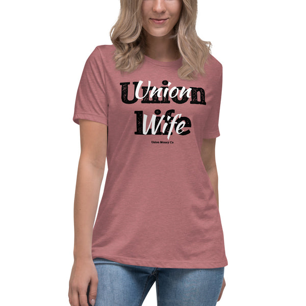 Union Wife Definition Women's Relaxed T-Shirt- White lettering – UNION  MONEY CO